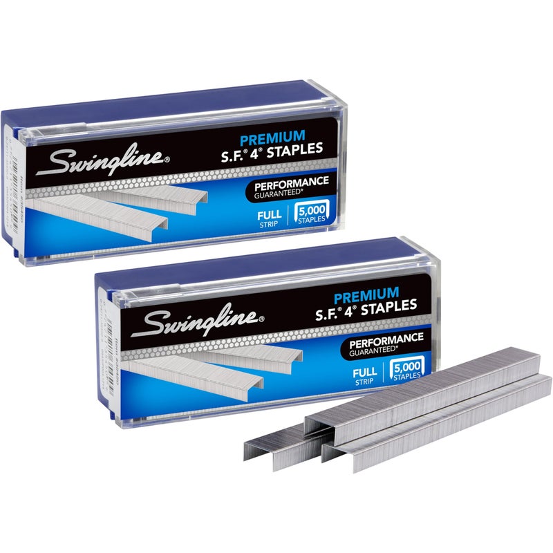 Swingline Staples, 2 Pack, S.F. 4, Premium for Desktop Staplers, 1/4" Length, 210/Strip, 5000/Box (35450) - Image 1